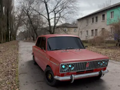 Old Soviet Car Set  vaz 2106 3D model 3D model