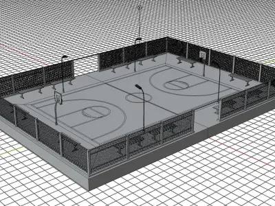 Basketball court A3 Low-poly 3D model