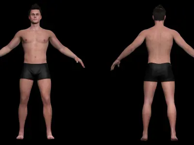 Realistic Male In Casual Outfit Survival - Sport Low-poly 3D model