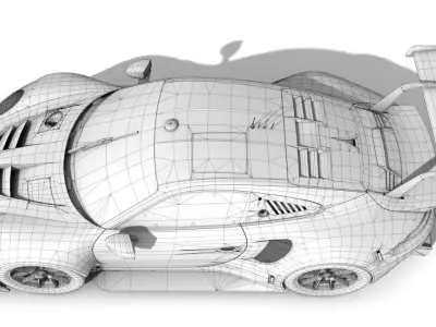Porsche 911 RSR Low-poly 3D model