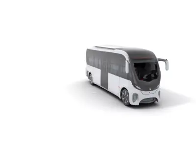Futuristic Electric Bus model pack Low-poly 3D model