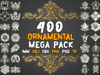 400 SUPER ORNAMENTAL MEGAPCK - 50 Percent OFF This Week Low-poly 3D model