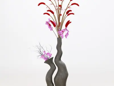 Decorative Set flower arrangement 3D model
