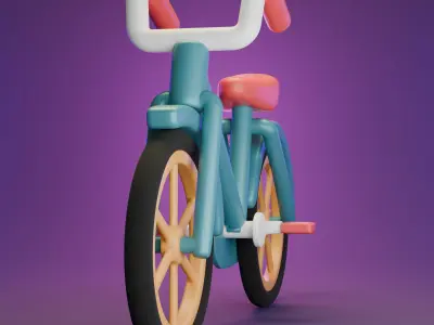 Cartoon style Bicycle 3D model