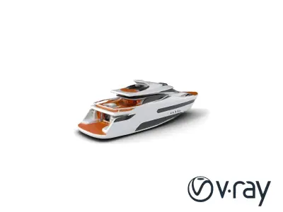 Futuristic Mega Yacht 3D Model Pack Low-poly 3D model