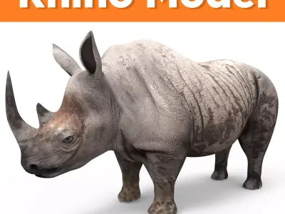 Dirty Realistic Rhino 3D Models  Low-poly 3D model