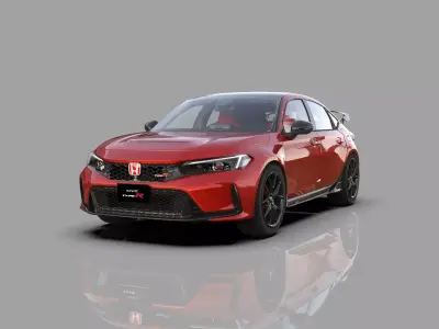 Honda Civic Type R 2022 HQ interior and Mugen bodykit 3D model