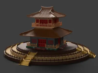 Chinese ancient house   Low-poly 3D model buy