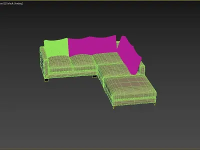 Sofa Zara Corner unit small  left hand facing stool extra deep 3D model