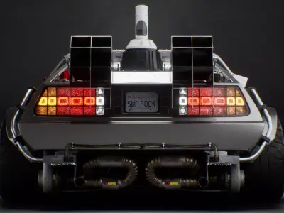 DMC DeLorean Low-poly 3D model