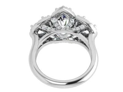 Marquise Halo Ring 3992 3D print model