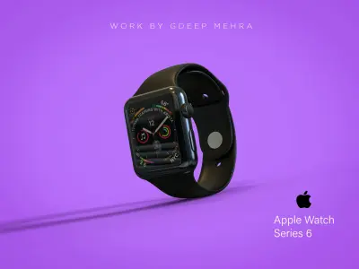 Apple Watch Series 6 44mm Stainless Steel 3D model 3D model