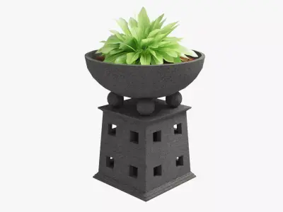 Decorative Stone Planter Low-poly 3D model