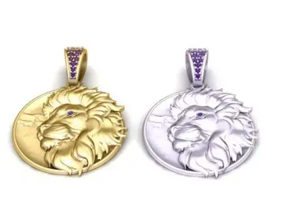 Majestic Lion Head Pendant 3D print model