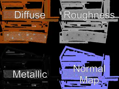 Ornate Decorative Screen Panel D Model Pack Low-poly 3D model