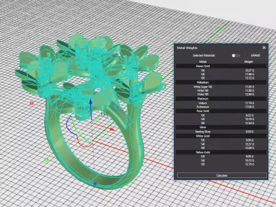 Ring Clover Frivole  - 8 flowers 3D print model