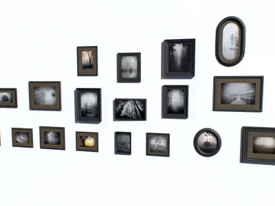Picture Frames Pack Low-poly 3D model