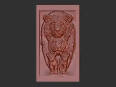 lion family cnc  3D print model