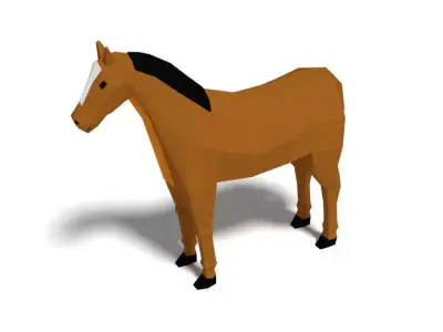Low Poly Cartoon Horse Low-poly 3D model