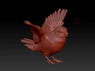 parrot bird with wings spread 3D print model