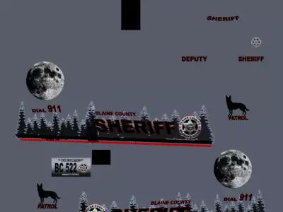 raptor sheriff decals Free low-poly 3D model