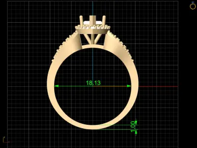 Lux  ring   printable gold jewelry printable 3D model 3D print model