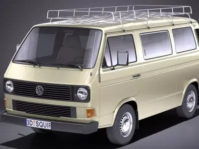 Volkswagen T3 Passenger 1979 - 1988 VRAY 3D model