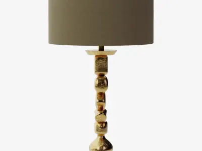 Vintage Gold and Black Geometric Art Deco Table Lamp 3D model