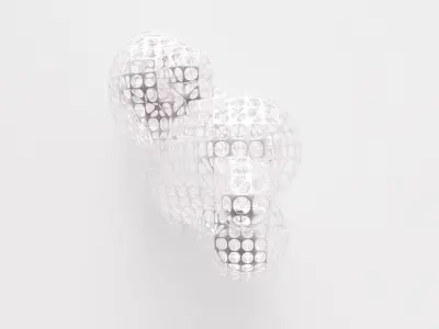 Metallic Cloud Sculpture Low-poly 3D model