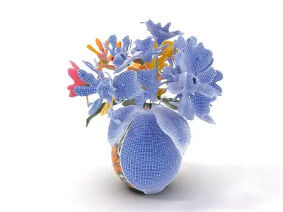 Floral Vase and Bouquet Model Pack Low-poly 3D model
