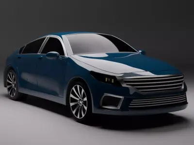 Sedan Car Low-poly 3D model