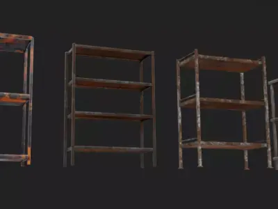 Rusty Shelves Low-poly 3D model