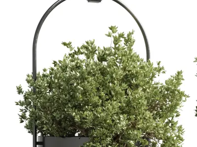 indoor outdoor Indoor plants hanging pot metal box vase 3D model