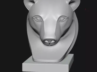 bear sculpture 3D print model 2