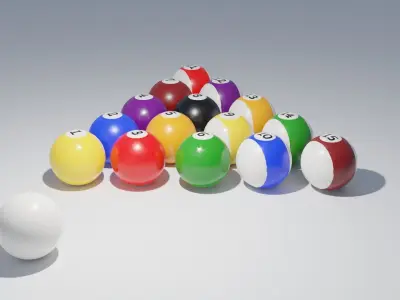 Realistic Cueball Set With 4K Textures Low-poly 3D model