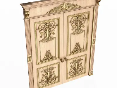 Carved Door Classic 0901 Wood Low-poly 3D model