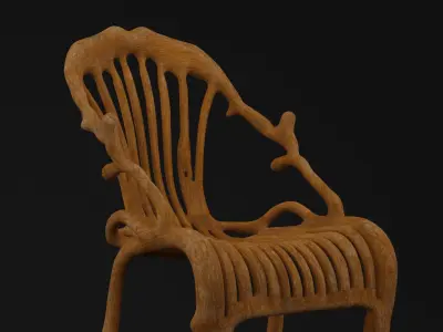 Wooden Tree Chair 3D model
