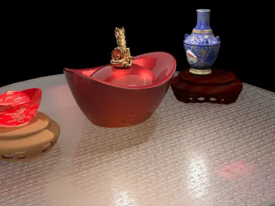 Chinese gold Ingot    3D model