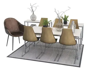 Dining furnitures set 07 3D model