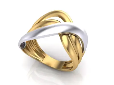 Cross over ring for 3d print 3D print model