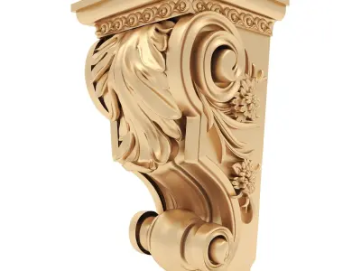 Corbel 1 gold ornate 3D model