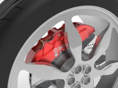 tires-tyres and disc brake 3D model
