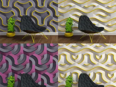 Panel Wall Low-poly 3D model