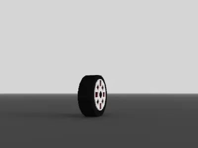Voxel Wheel Low-poly 3D model