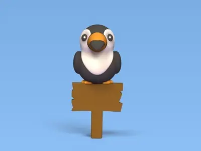 Toucan Wooden Sign 3D print model