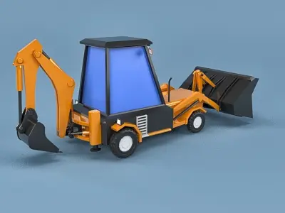 Low Poly Excavator Loader Low-poly 3D model