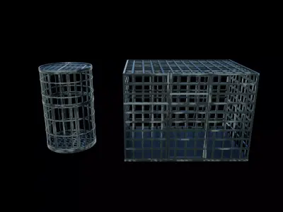 Medieval iron cages 3D model