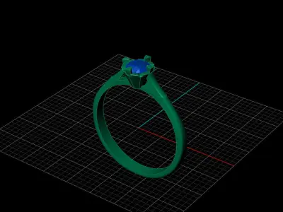 STL 3DM Print Ready Women Diamond Ring Lightweight Printable  3D print model buy