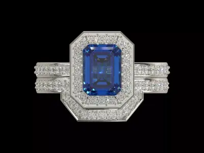 Bridal wedding STL 3DM jewelry ring model wr0119 3D print model