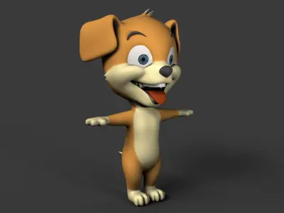 Puppy Low-poly 3D model